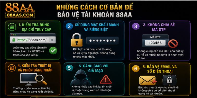 Những cách cơ bản để bảo mật tài khoản 88aa