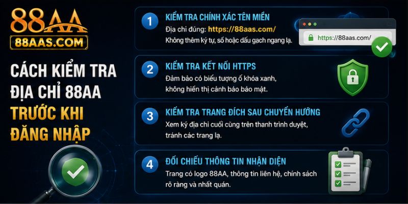 Cách kiểm tra địa chỉ 88AA trước khi đăng nhập