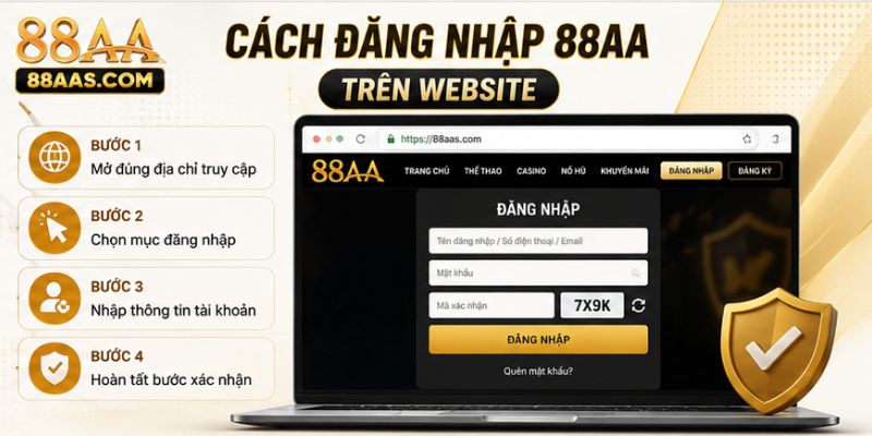 Cách đăng nhập 88aa trên website