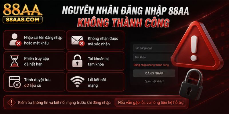 Nguyên nhân đăng nhập 88AA không thành công