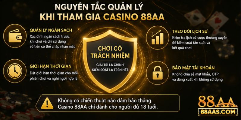 Nguyên tắc khi tham gia sảnh casino 88AA