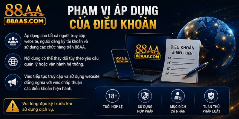 Phạm vi áp dụng của điều khoản tại nhà cái 88AA