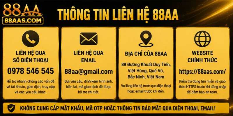 Thông tin liên hệ 88AA