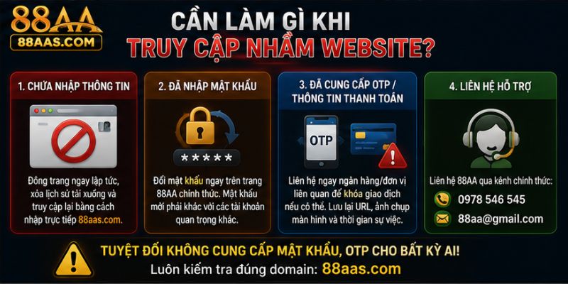 Cần làm gì khi truy cập nhầm website 88AA?