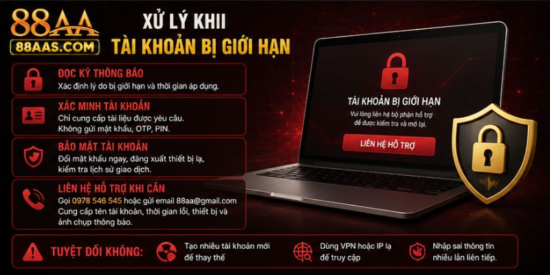 Xử Lý Khi Tài Khoản Bị Giới Hạn